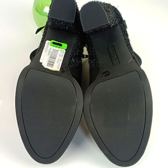 Copper Key Women's "Curtsy" black suede bow tie back tweed booties sz 8.5M - Picture 8 of 10